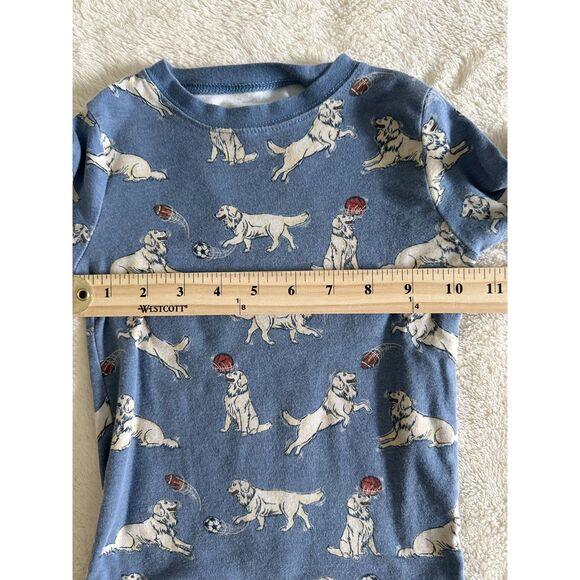 Members Mark Kids Pajama Set Size 5 Blue Organic Cotton Dog Football - Picture 8 of 13